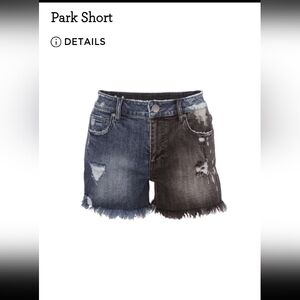 CAbi Two-Tone Frayed Hem Jean Park Shorts Size 2